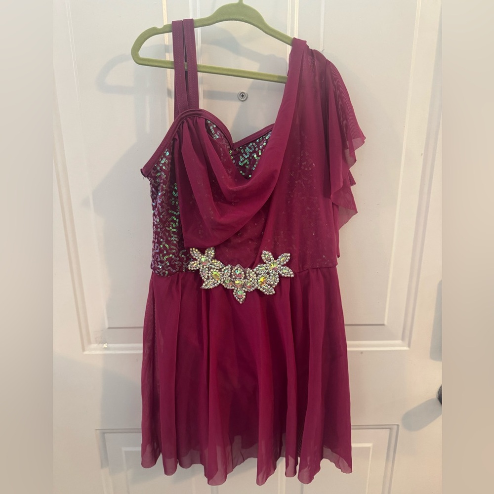 Maroon Sequin Lyrical Costume - LC